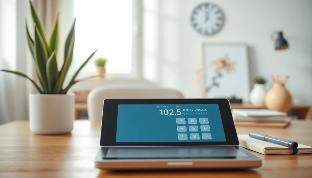 Calculate your perfect weight range with this ideal weight calculator on a sleek digital device.