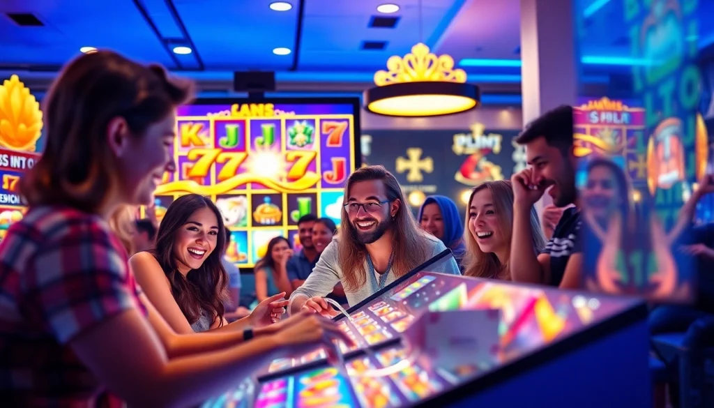 Kode4d slot online gaming experience with vibrant graphics and excited players.