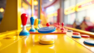 Main disc in demo plinko game falling through colorful pegs, creating a vibrant atmosphere.