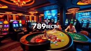 Experience the excitement of gaming at 789BET.COM with professional dealers and vibrant casino elements.
