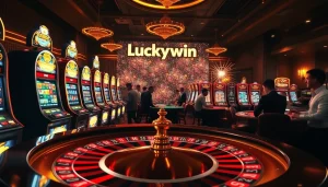 Experience the thrill of Luckywin with vibrant slot machines and luxurious casino tables.