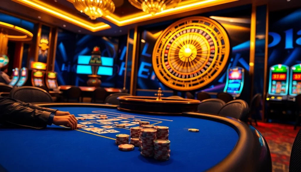 NOVA88 players engaging in a thrilling poker game at a luxurious casino.