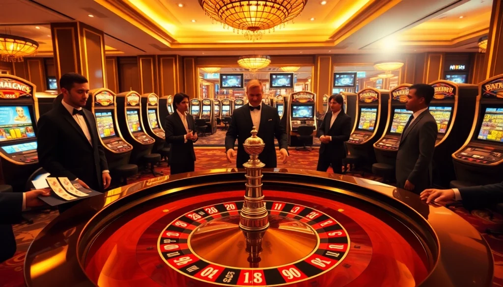 Betting excitement on a luxurious MK8-themed roulette table in a glamorous casino.