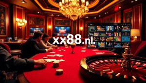 Players enjoy a thrilling poker game at a luxurious casino, highlighting the excitement of https://xx88.nl/.